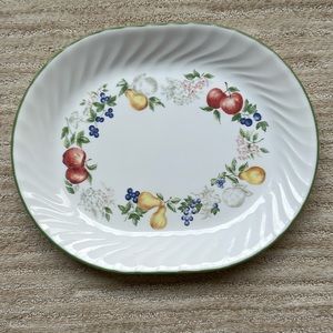 Corelle Impressions 12" Oval Serving Platter Chutney Scalloped Swirl Rim Fruit